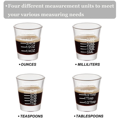 Ackers Shot Glasses Etching Scale Measuring SMALL, Scale(Pack of 2)