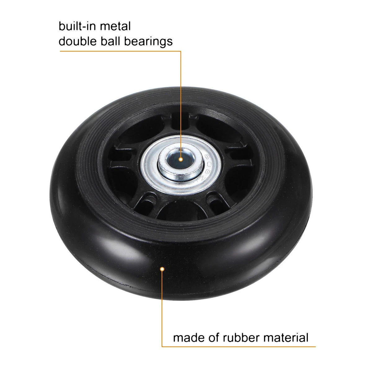 70x24mm Luggage Replacement Wheels Kits Repair Parts With Easy installation