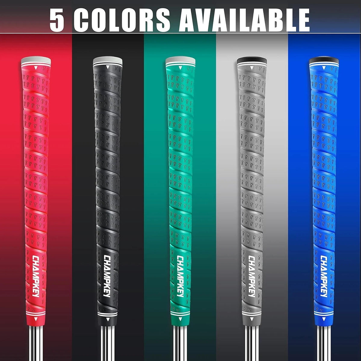 CHAMPKEY WRAP-Y Rubber Golf Grips 13 Pack Come with All Repair Kits - Black