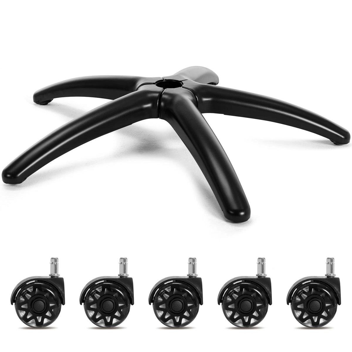 Frassie 28 Inch Office Gaming Chair Metal Base Replacement Part with 5 Black