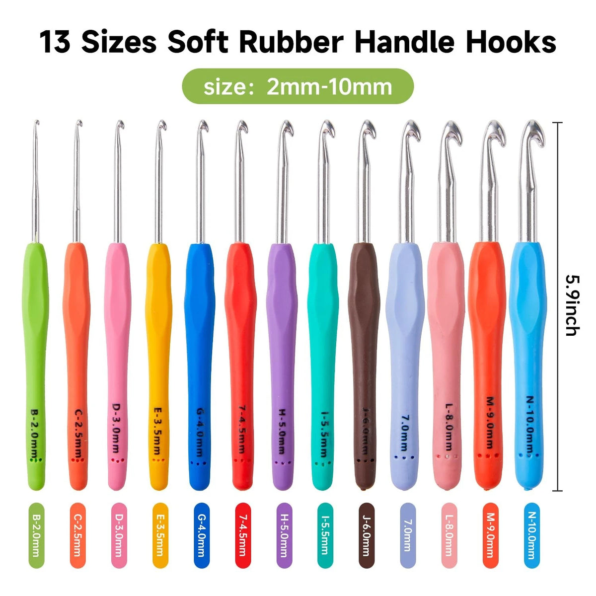 INSCRAFT 67 Pack Crochet Hooks Set, 13 67 Pcs Hook Multicolor