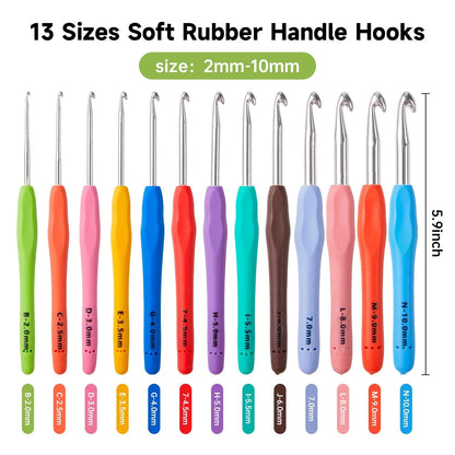 INSCRAFT 67 Pack Crochet Hooks Set, 13 67 Pcs Hook Multicolor