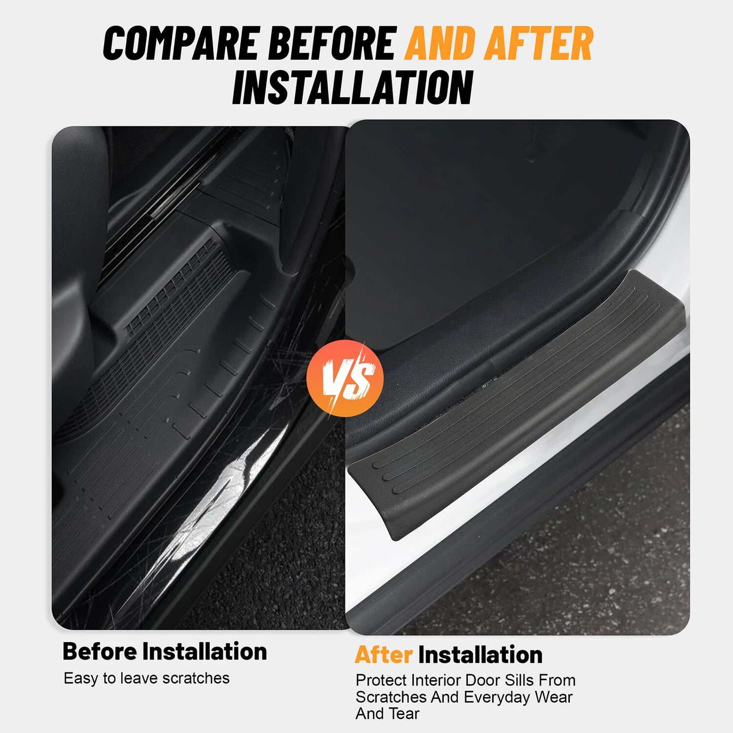 For 21-24 Toyota RAV4 Prime Door Sill Protector,Anti-Scratch Car Door Protection