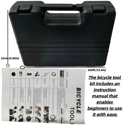 YBEKI Professional Bike Repair Tool Kit with Hard Case - Complete Black