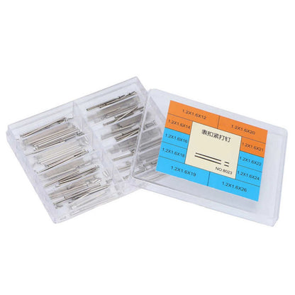 100Pcs/Box 12-26mm Steel Watch Band Pressure Bars Pins Neddles Repairing Tool