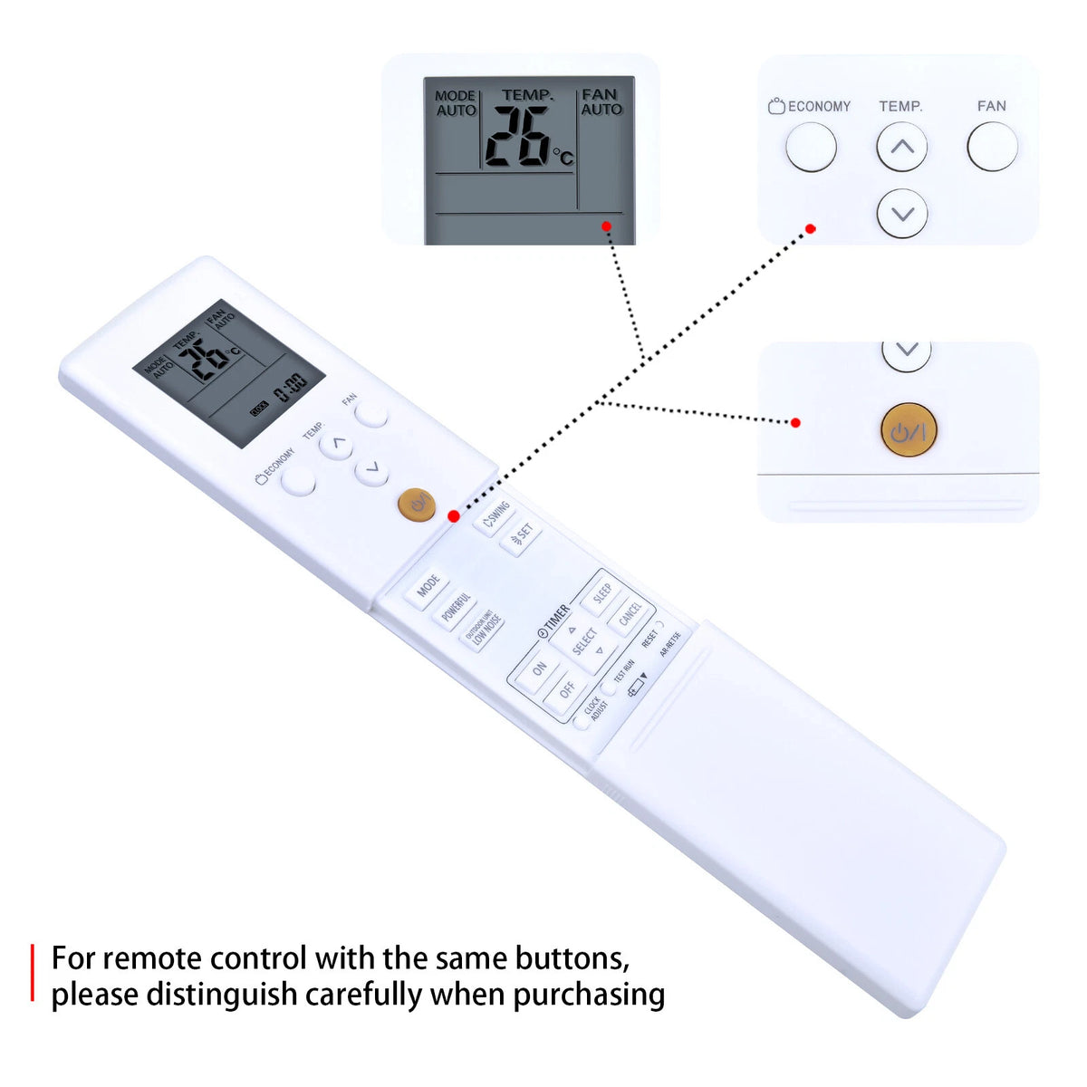 Remote Control For Fujitsu AR-RET5E REB1T REB3C REB1E Air Conditioner