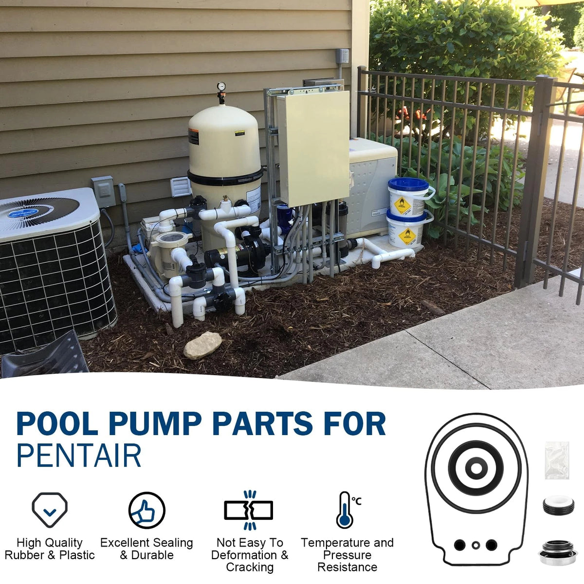 O-Ring Rebuild Repair Kit Fit for Pentair Whisperflo/Intelliflo Pool Black