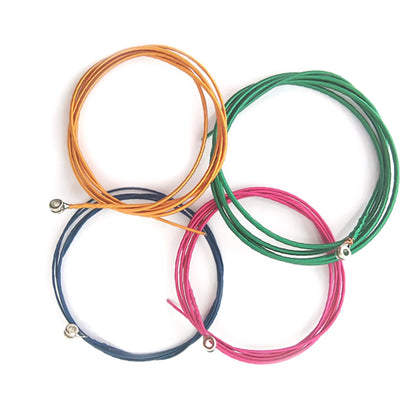 Set of 4 Steel Strings Blue Rose Red Yellow for 4 String Bass Guitar