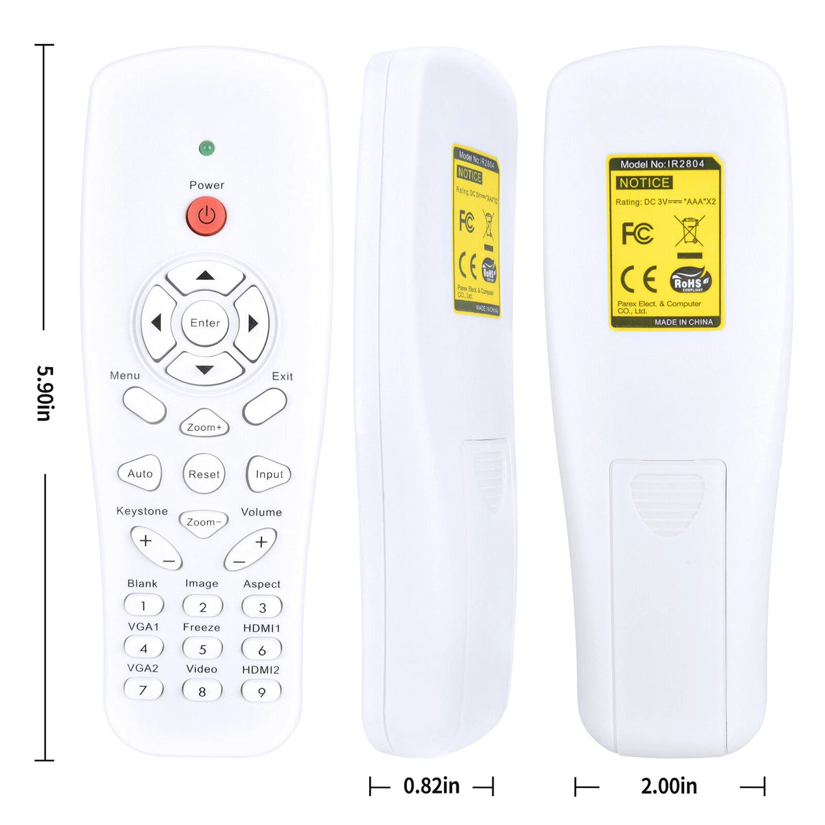 IR2804 Remote Control For Promethean SSIHD-P1 SSlUW-P1 DLP Projector