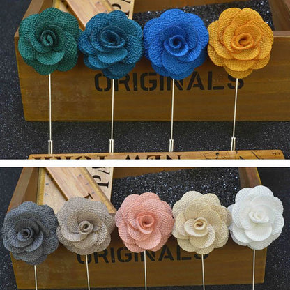 10Pack Men Nice Lapel Flower Daisy Boutonniere Stick Brooch Pin Suit Wedding C
