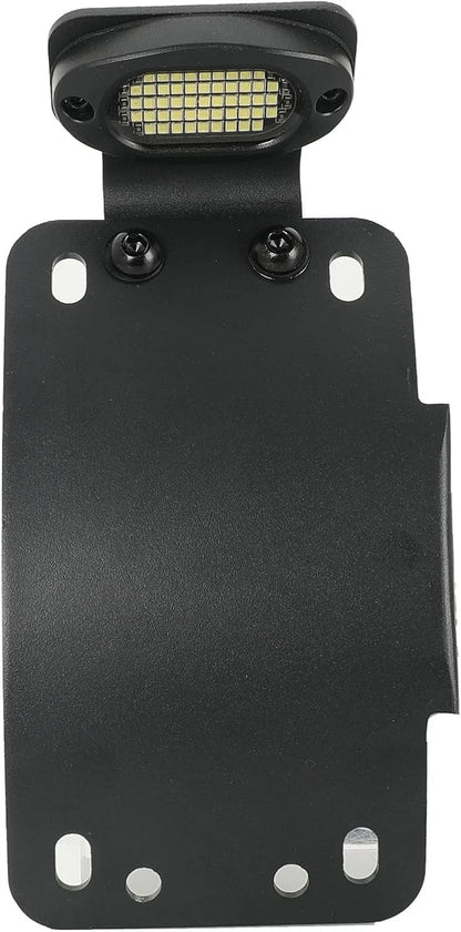 SUNPIE Add White Lights Black Motorcycle Cured Vertical Side Mount Licese...