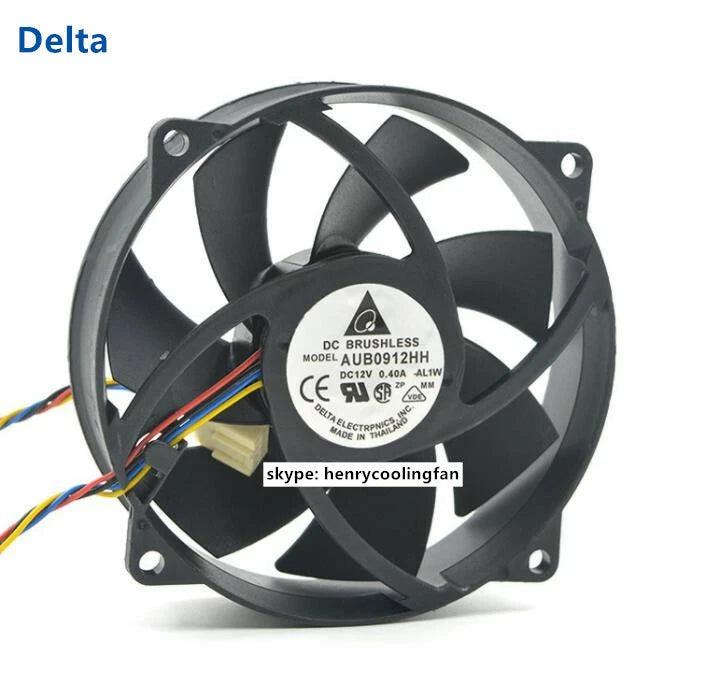 Delta fan AUB0912HH DC 12V 0.40A 92*92*25mm 4-wires CPU / Case cooling fan