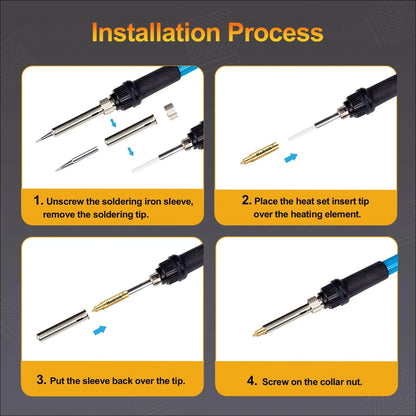Heat Set Insert Tool,Tips for Threaded inserts M2 M2.5 M3 M2-M6 6 Tips, Brass
