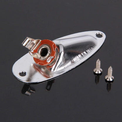 Metal Jack Plug Socket Cover Plate With Screws For FD Strat Guitar Boat Style t
