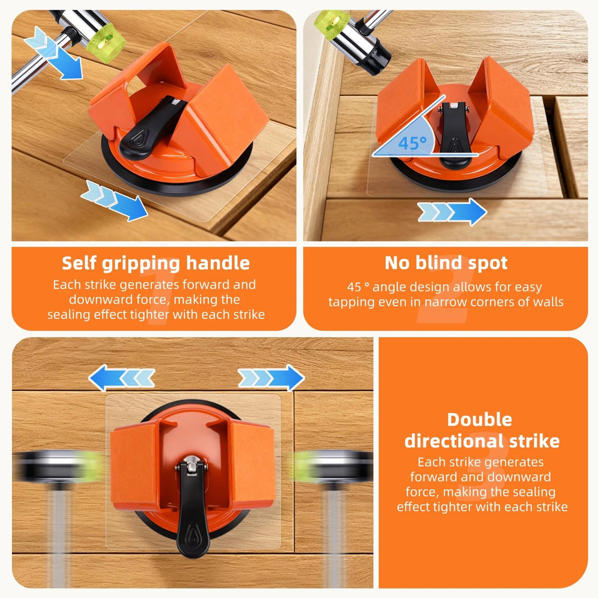 WorWav Floor Gap Fixer Tool, Fix Laminate, Vinyl, Hardwood Gaps in Orange