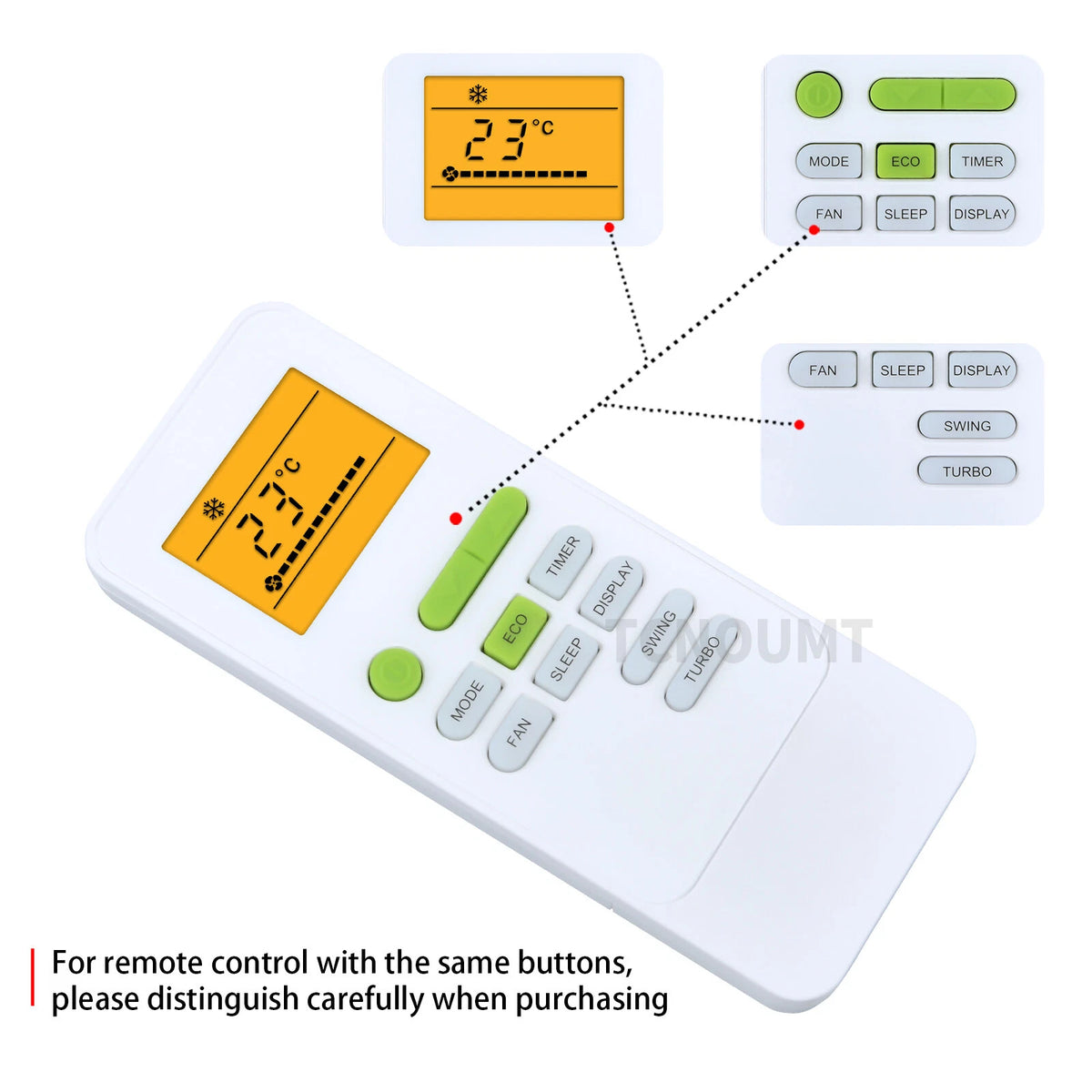 Remote Control For Daewoo Air Conditioner DSC-1285FL DSC-1285FLH DSC-F1201JLC-V