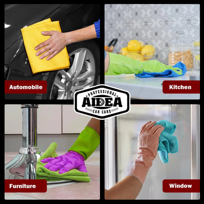 AIDEA Microfiber Cleaning Cloth-50PK, 50PK, Yellow Blue Green