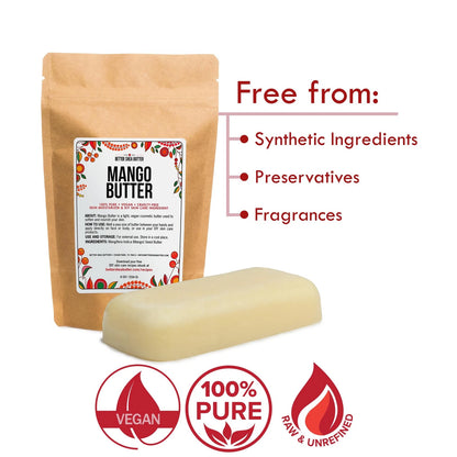 Raw Mango Butter -  Natural Skin and Hair 8 Ounce (Pack of 1), off-white