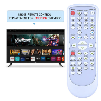 NB108 Remote Control For Emerson Sylvania DVD VCR Combo EDVR95E EWR20V4