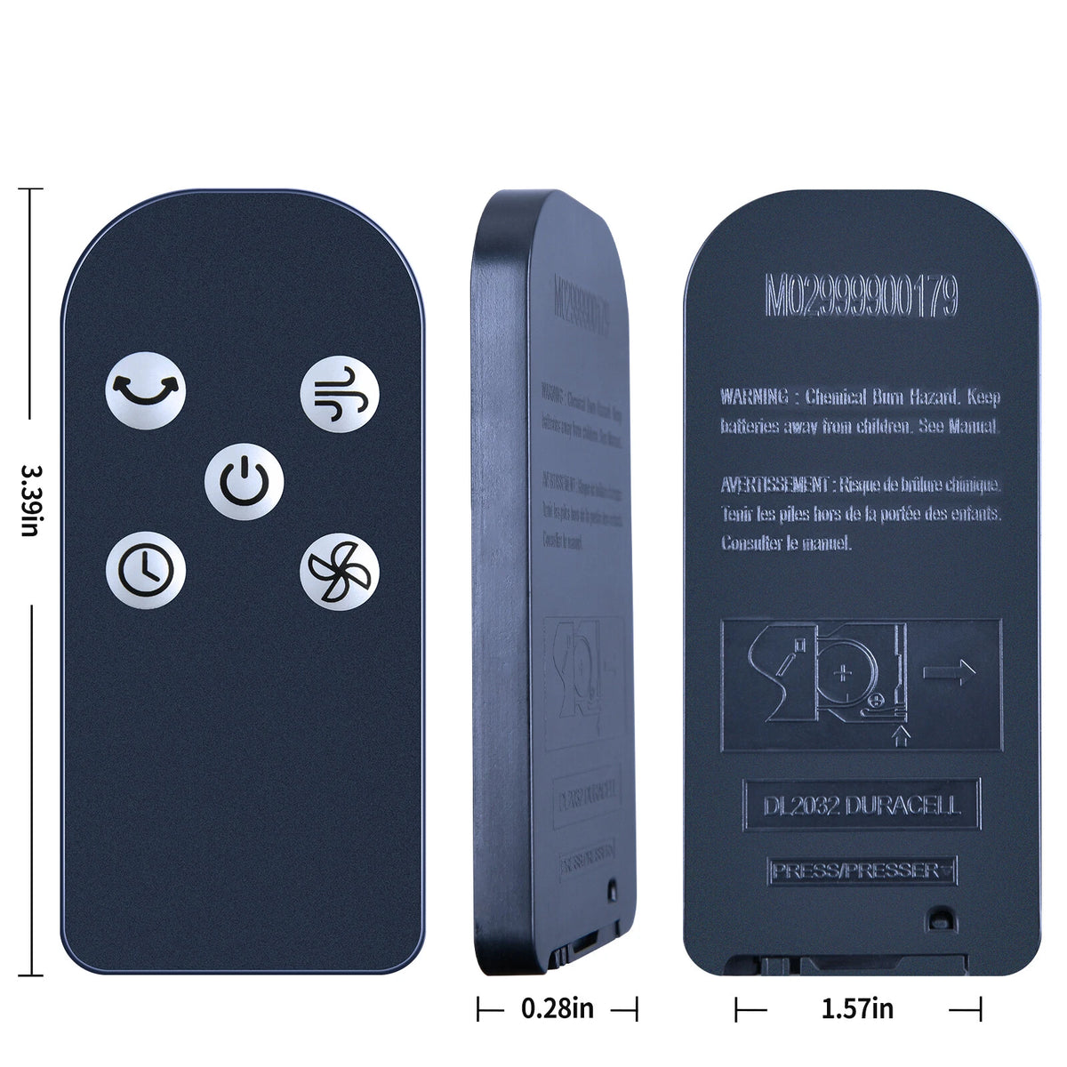 Replacement Remote Control For Sierra 40" 4 Speed Tower Fan Black Wireless
