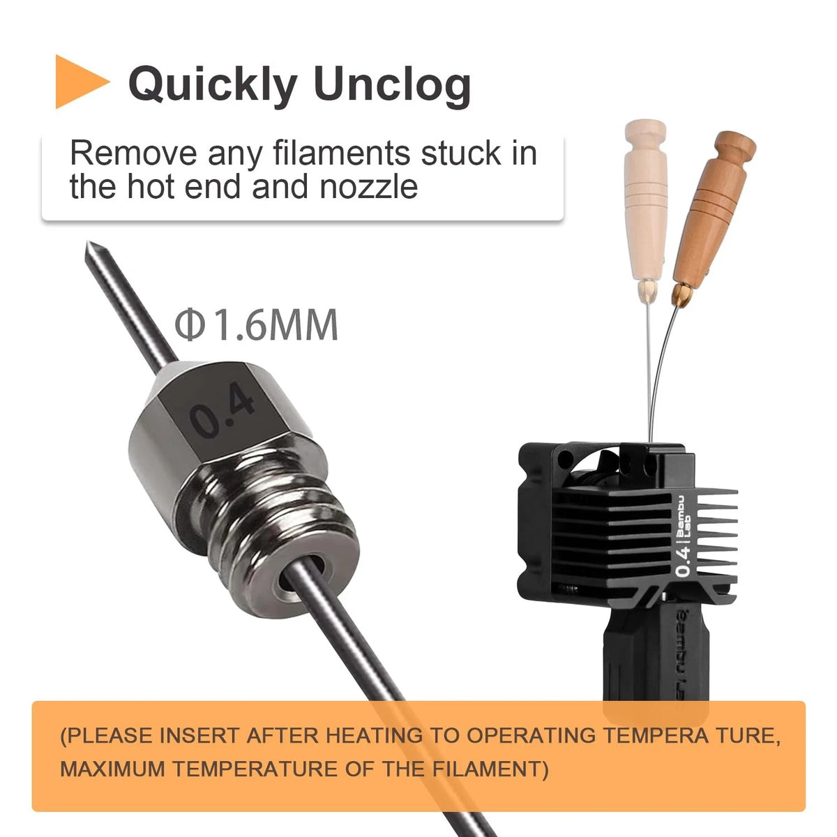 3D Printer Cleaning Filament Clog Tool with Wood Handle,The Must-Have 3D...