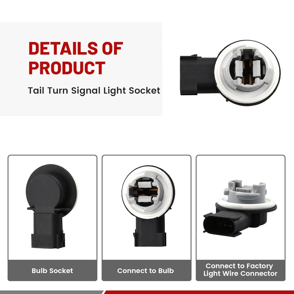 For Dodge RAM Tail Light Socket 2 Pack 68226719AA 1500 2009-2018 2500 2010-2018