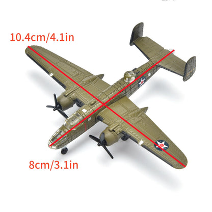 1PCS 3.1in WWII US B-25 Mitchell Bomber Model Finished Model Toy Gift Kit