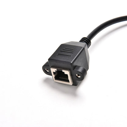 RJ45 M to F Screw Panel Mount Ethernet Cable LAN Network Extension Cable cc