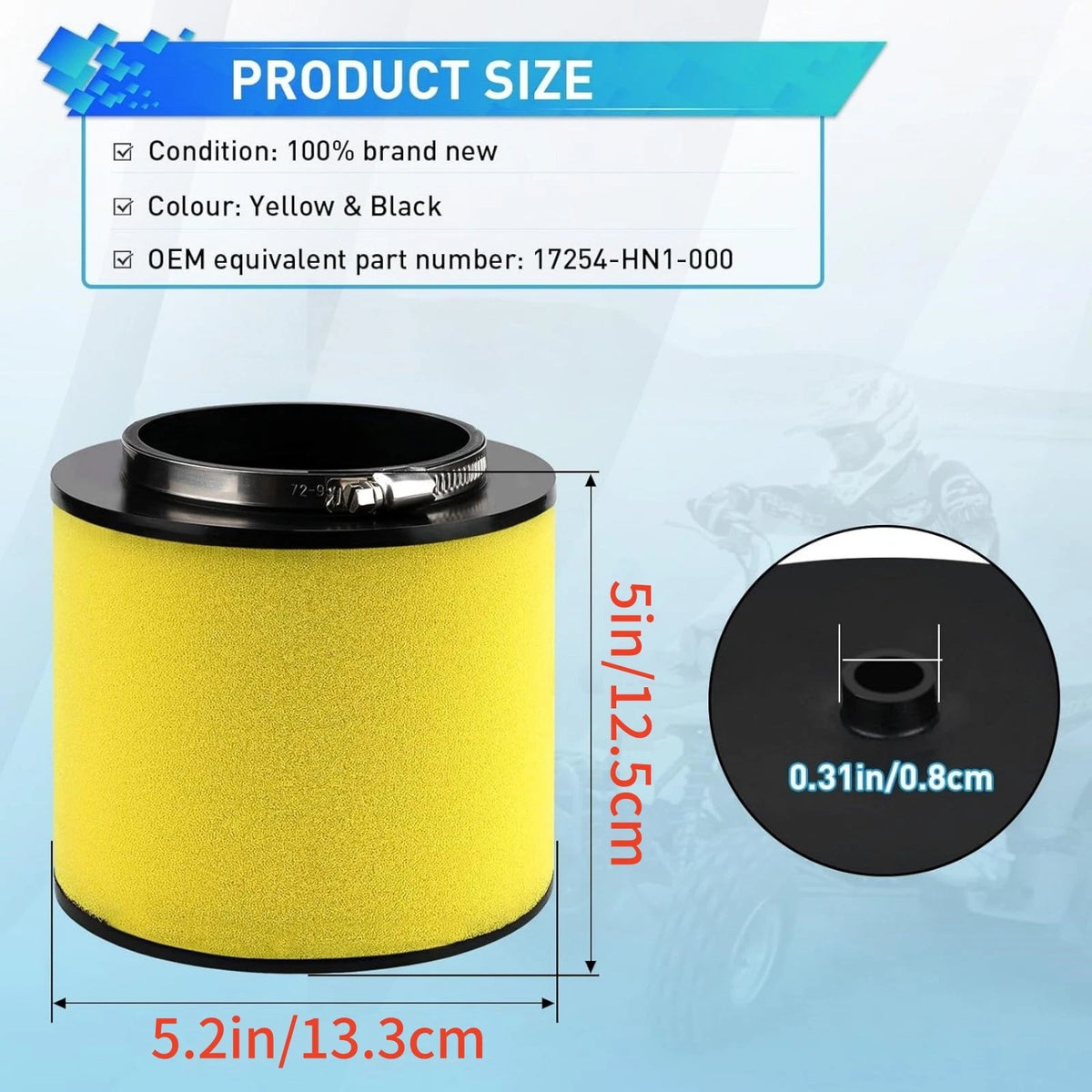 17254-HN1-000 Premium ATV Air Filter For Honda Rancher 420 TRX420FA1