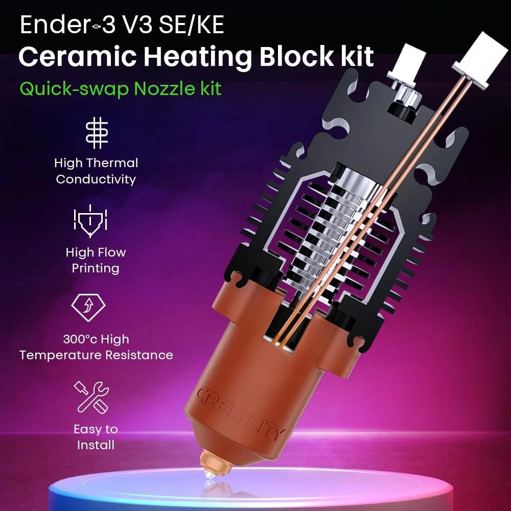 Creality Ender 3 V3 SE Hotend, 3 KE Ceramic Heating Block Kit with...