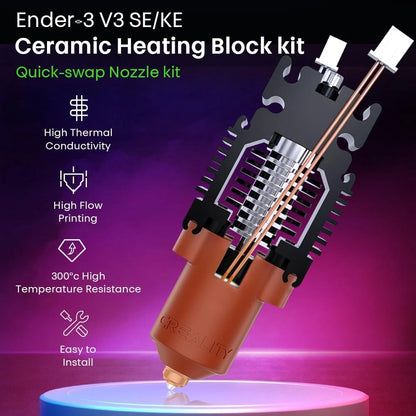 Creality Ender 3 V3 SE Hotend, 3 KE Ceramic Heating Block Kit with...