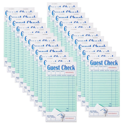 ZPARIK 24 Pack Guest Checks Books for Servers Server Note Pads, 24pcs, Green