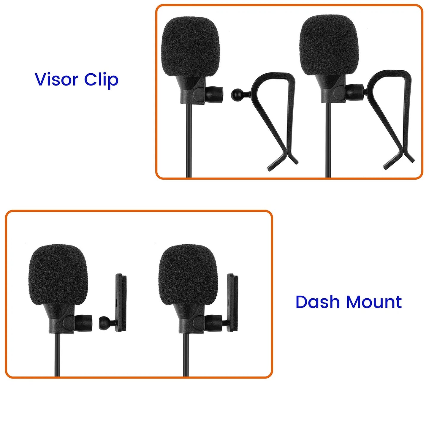 weishan Car Microphone 3.5mm, Radio Mic Replacement for Pioneer Black