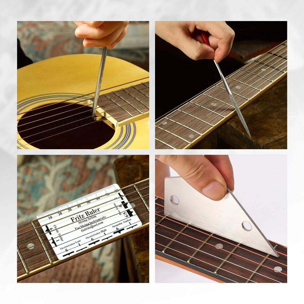 MIFOGE 25Pcs Guitar Repairing Tools Kit Setup with Carry Bag 7.9",