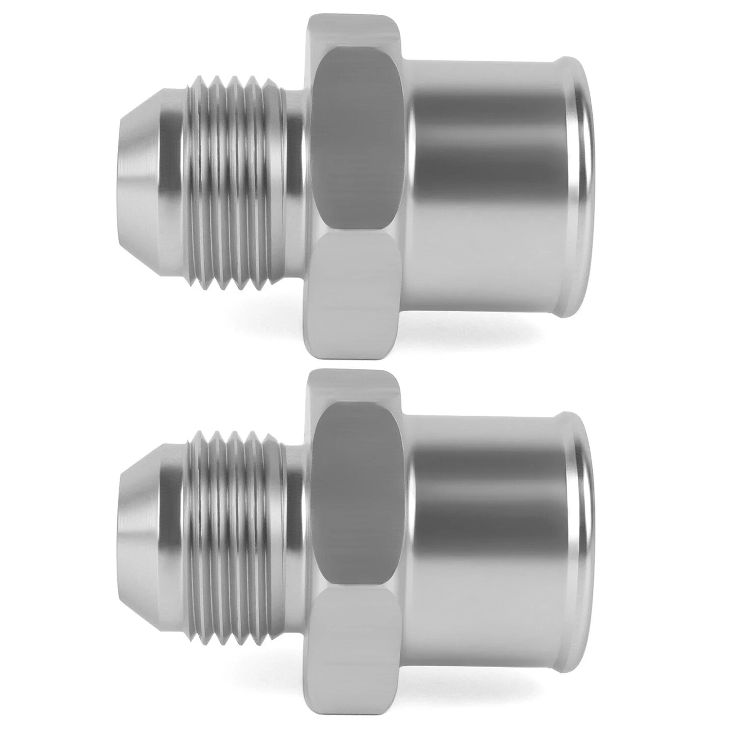 2-Pack SBC 10AN Valve Cover Adapter Aluminum Fittings for Push-In Grommet Sliver