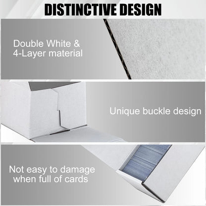 XRACV Trading Card Storage Box, 10-Pack 1100 Count 10-Pack-Standard, White