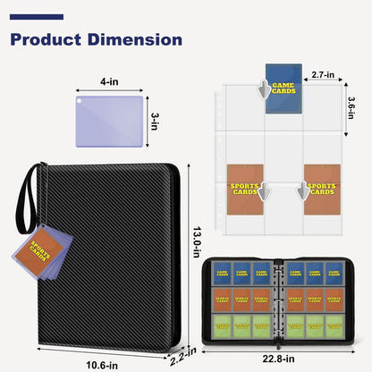 Mlikero Card Binder 9 Pocket, Trading with 720 Black