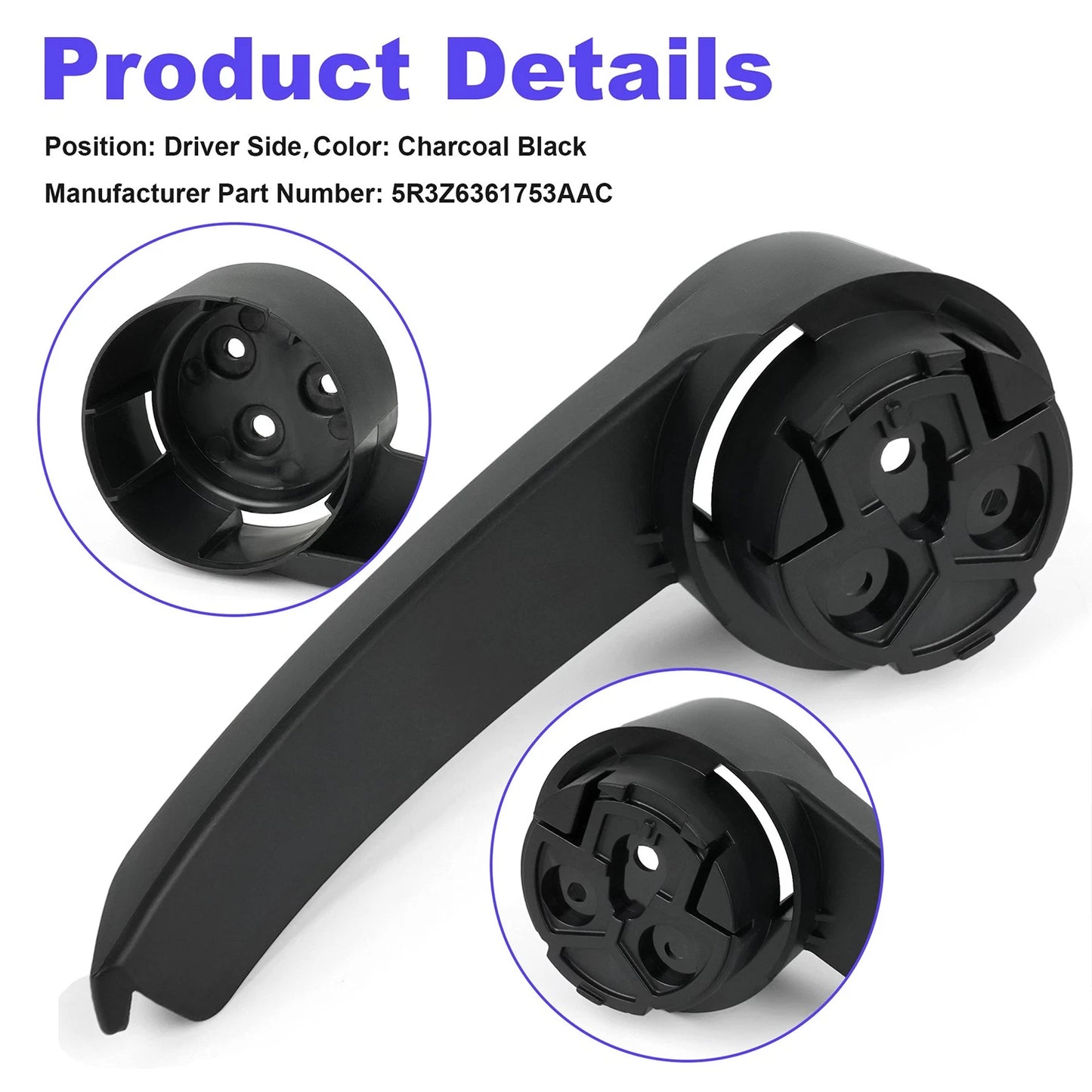 For 2005-2014 Ford Mustang 4-Way Manual Adjust LH Driver-Seat Handle Black