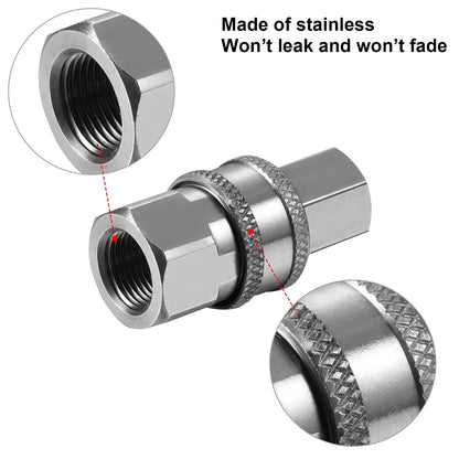Hotop 4 Sets NPT 3/8 Inch Stainless Steel Male and Inch, Internal Thread