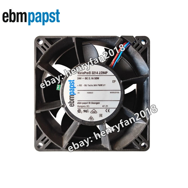 Ebmpapst Fan 3214J/2H4P Axial Fan 24VDC 2.1A 50W 92*92*38mm Cooling Fan
