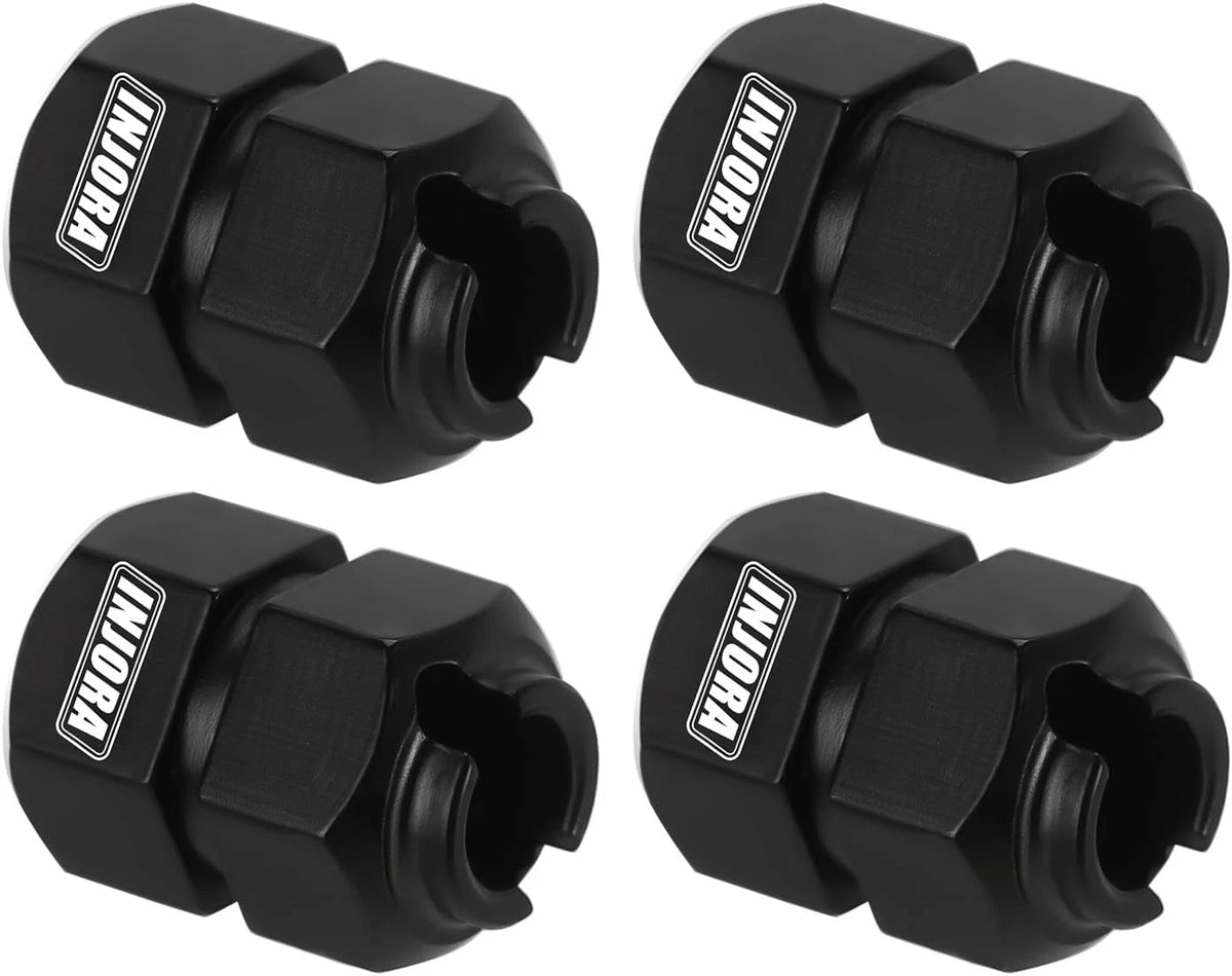 INJORA Thickness 9mm(+5mm) Black Brass Wheel Hex with Nuts for TRX4M