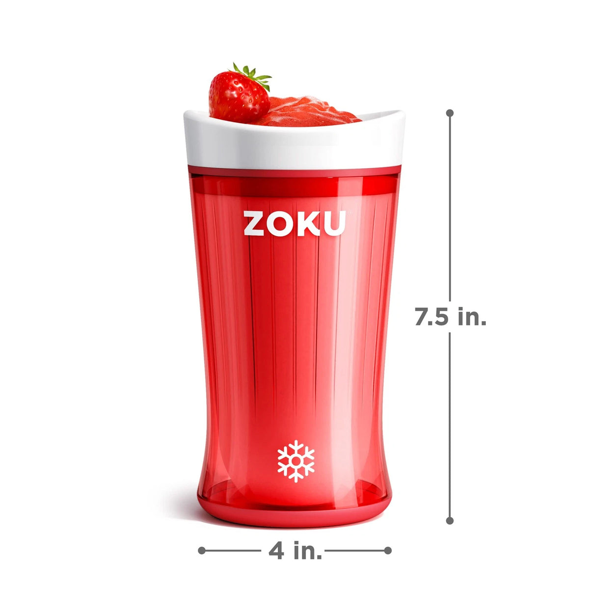 Zoku Jumbo Slushie Cup With Spoon Freezer Core Single-Serve Cup, Red