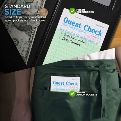 Stock Your Home Green Guest Check Books for Servers (10 Pack) 10 Pack,