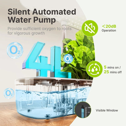 SUNCOZE Hydroponics Growing System, 12 Pods, 12.4 in Adjustable Medium, Black