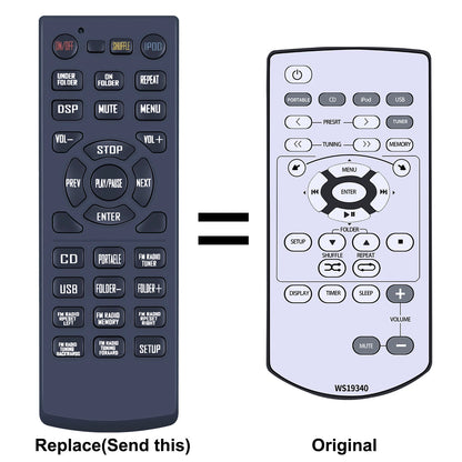 Replacement Remote Control For Yamaha WS19340 CRX-040 MCR-040