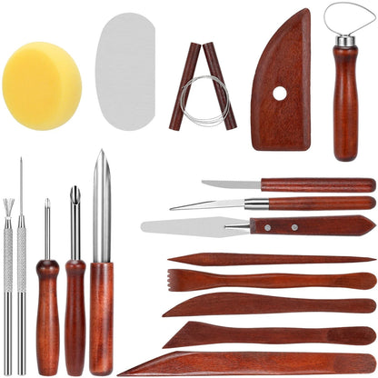 Blisstime 42pcs Pottery Tools, Clay Sculpting Kit, Red