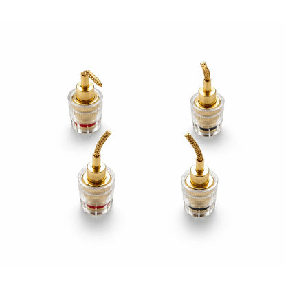 4X Banana Female to 2mm Pin Gold Plated Connector HIFI Cable Adapter Plug 4mm