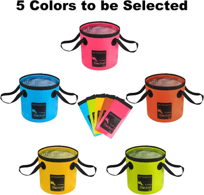 AUTODECO Collapsible Bucket 5 Gallon Container Folding Water 20L-1Pcs, Blue