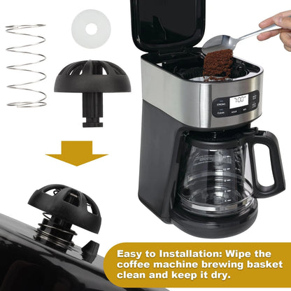 2-Pack Coffee Machine Brew Basket Bottom Spring Loaded Stopper Kits 2, Black