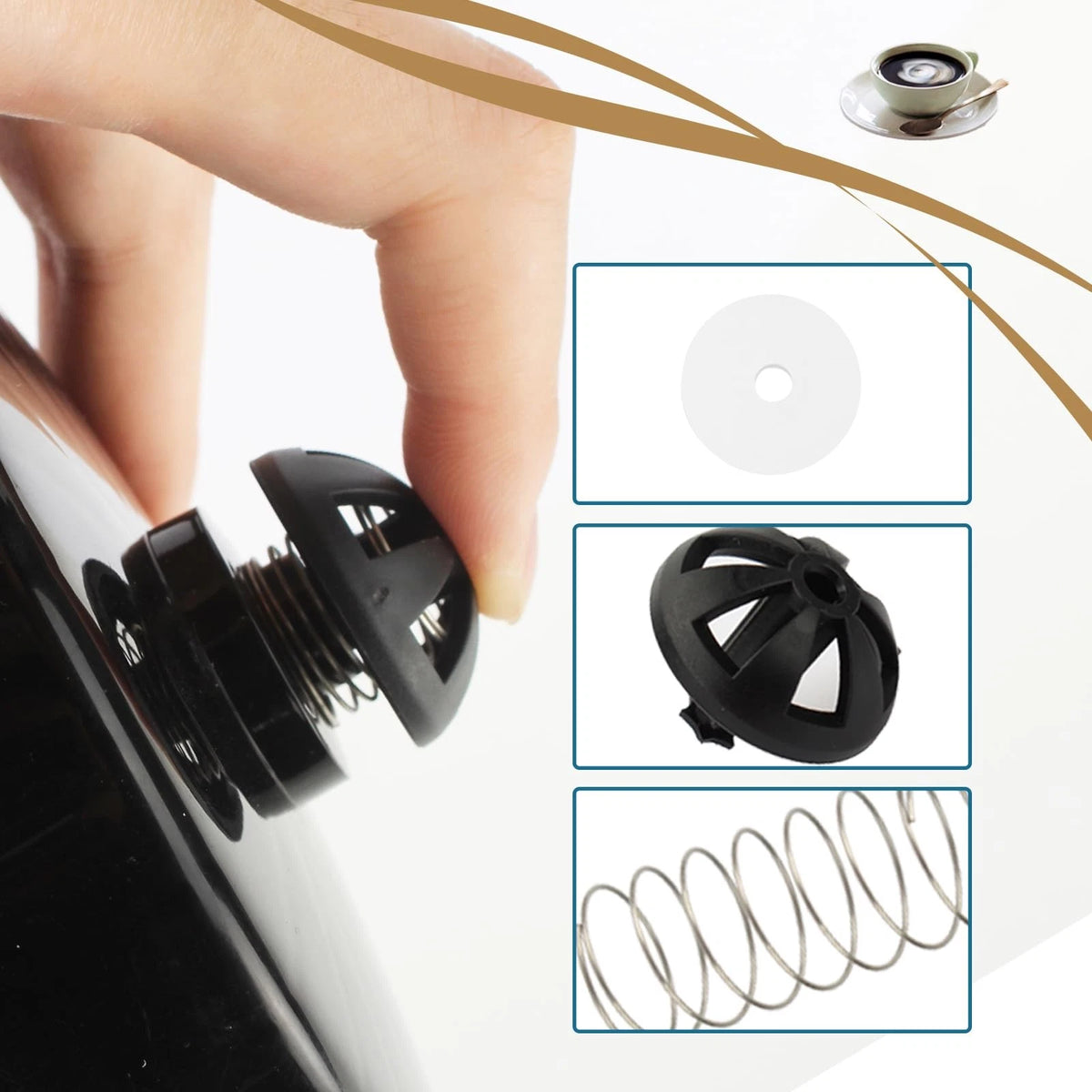 Coffee Machine Brew Basket Bottom Spring Loaded Stopper Kits 2 Pcs